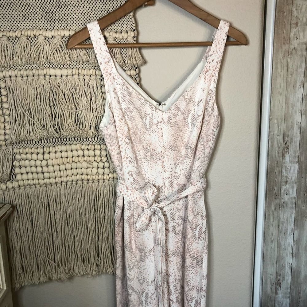LOFT Python Snake Print Wide Leg Jumpsuit Size 4 … - image 5